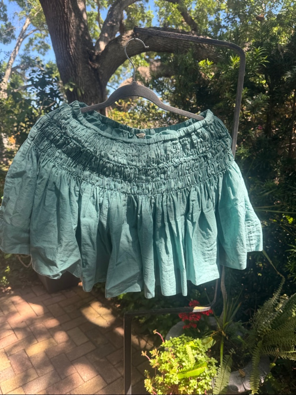 J. Crew Teal Elastic mini skirt